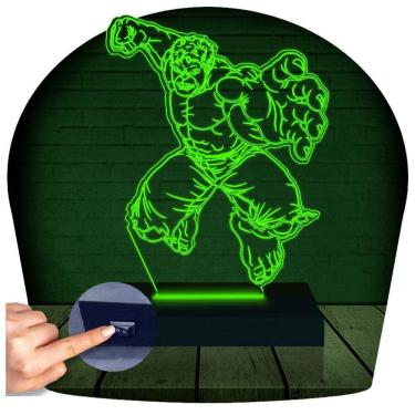 Imagem de Luminária Led 3D Hulk Herói |