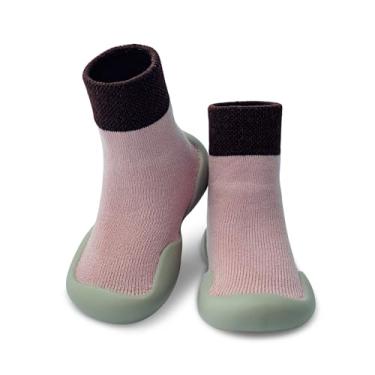 Imagem de Dookeh Sapatos de bebê meninos meninas sapatos de primeira caminhada antiderrapante sola macia tênis infantil infantil babygirl meia sapatos, 8 - rosa-marrom, 2-2.5 Anos