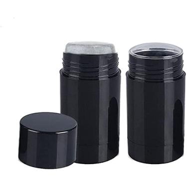 Imagem de Healthcom 10 unidades de recipientes de desodorante redondos de 50 ml, bastão de enchimento, vazio, recarregável, desodorante de plástico, frascos de desodorante, tubo de protetor labial com