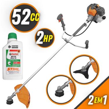 Imagem de Roçadeira Aparador de Grama Á Gasolina Tekna RL520P Plus Motor 2T 52cc 2HP Modelo Compl...