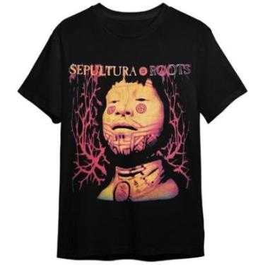 Imagem de Camiseta Sepultura Roots Banda De Rock Preta Plus Size Unissex 100% Algodão-Unissex