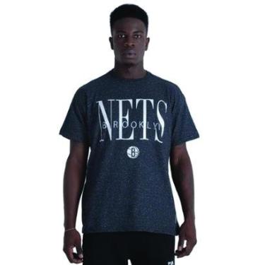 Imagem de Camiseta Nba Nets Brooklyn Grafite Chuvisco-Masculino