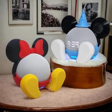 Imagem de Suporte Alexa Echo Dot 4 ou Echo Dot 5 Mickey OU Minnie - Escultura, Presente, decoração criativa, stand de mesa Amazon
