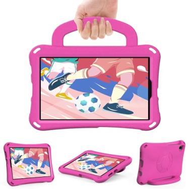 Imagem de Capa infantil compatível com Samsung Galaxy Tab A9 de 8,7 polegadas SM-X110/X115/X117, compatível com Samsung Tab A9 capa protetora para crianças, capa leve para tablet à prova de choque(Rose Red)