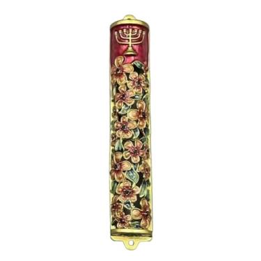 Imagem de Ioensy Porta mezuzah mezuzah placa messiânica mezuzah presente de inauguração bênção decoração de casa, decoração de casa externa, artesanato de metal, estilo c