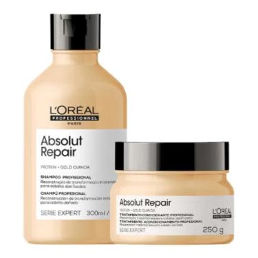 Imagem de Kit Loréal Absolut Repair Gold Quinoa Shampoo + Máscara Pq