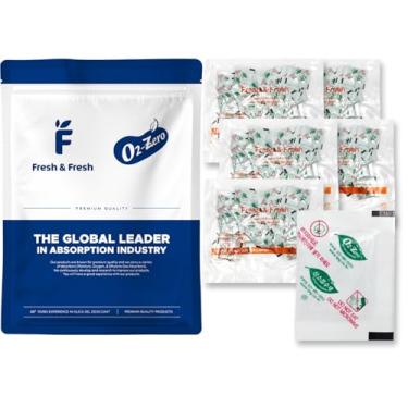 Imagem de Absorventes de oxigênio premium de 100 CC [200 pacotes] para armazenamento de alimentos, absorvedores de oxigênio (5 sacos de 40 pacotes) - fabricação com certificação ISO 9001