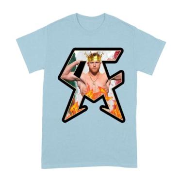 Imagem de Camiseta Canelo Alvarez Crowned Champion - Design monograma CA, Azul claro, P