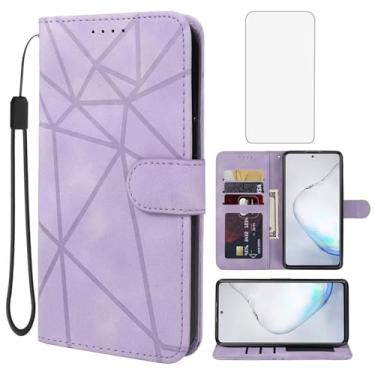 Imagem de Wanyuexes Capa para Galaxy Note 10 Lite/A81/M60S SM-N770F Capa carteira com protetor de tela de vidro temperado, capa de celular flip de couro com suporte para cartão de crédito para Samsung Galaxy