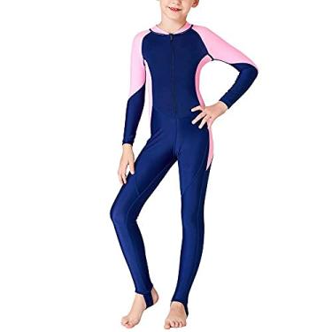 Imagem de Fato de Mergulho para Meninas, Traje de Mergulho Infantil de Manga Comprida, Surf para Mergulho Com Snorkel (8# (código M))