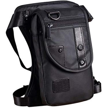 Imagem de XUELILEU Bolsa de perna para uso ao ar livre para homens e mulheres, pochete de motocicleta, transversal, ombro, equitação, viagem, caminhada, ciclismo, atividades ao ar livre, 4 - preto, One Size,