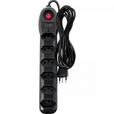 Imagem de Filtro de Linha Com 6 Tomadas 3M Bivolt Preto Megatron