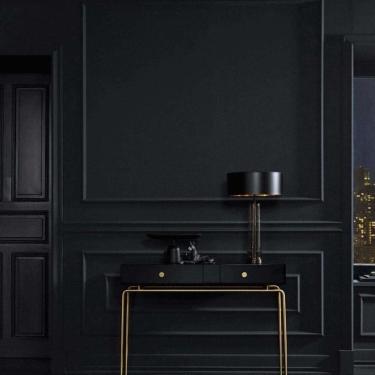 Imagem de Kit com 5 Barras Rodapé de Poliestireno 11cm X 18mm X 2.44m Frisado Mf11 Nmc 12m Preto