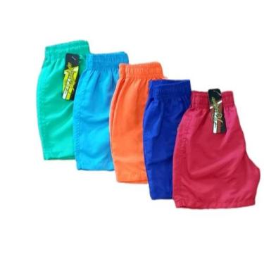 Imagem de Kit Com 3 Bermudas Infantil De Tactel Coloridas Short Verão - Repeliqu