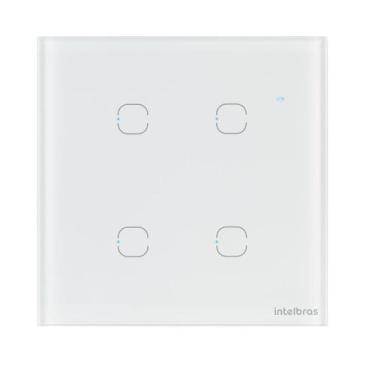 Imagem de Interruptor Smart Wi-Fi Touch 4 teclas EWS 1004 Branco Intelbras