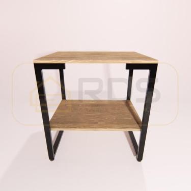Imagem de Mesa de Cabeceira Estilo Industrial MDP Metal Preto - RDS Metalúrgica,