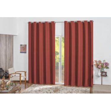 Imagem de Cortina Blackout Com Ilhós Para Sala Quarto Para Varão De 2m - Doravan