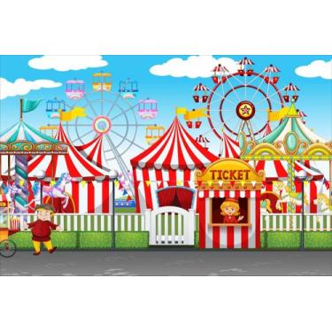 Imagem de Painel de Lona Entrada Parque de Diversões - Fabrika de Festa, 100x070