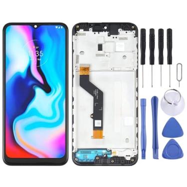 Imagem de Substituição da tela móvel Tela TFT LCD para Motorola Moto E7 Plus XT2081-1 Digitalizador Conjunto completo com quadro (preto) Ecrã LCD