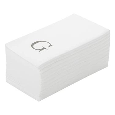 Imagem de Guardanapo de papel branco com letra G retangular Luxenap - Air Laid, Sans Serif Font - 38 cm x 20 cm - caixa de 50 unidades