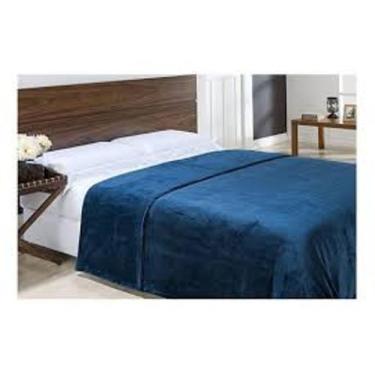 Imagem de Cobertor Casal Veludo Velour Camesa 1,80 m x 2,20 m, Azul , Solteiro 