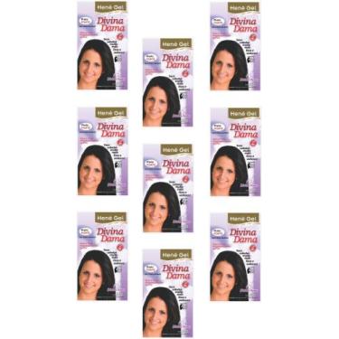 Imagem de Hene Em Gel Jaborandi 09x180gr Divina Dama Preto Forte (Preto Azulado)