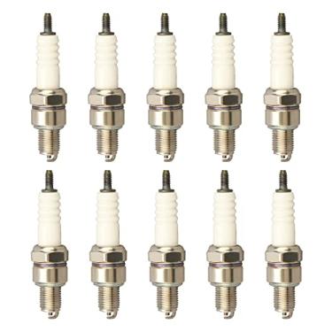 Imagem de MAYASAF Velas de ignição 4549 Plugue de ignição automotivo de substituição para Honda 1985-04 XR80R 1991-08 Nighthawk 250 para assento Yamaha tipo plano, diâmetro da rosca 10 mm (0,3937)/alcance 12,7
