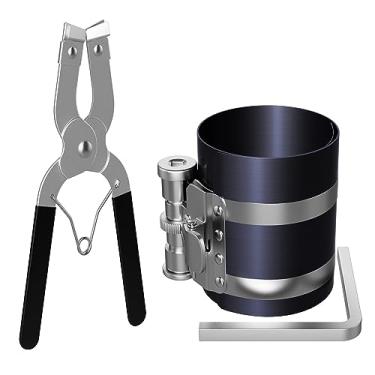 Imagem de Moker Kit de remoção de anel de pistão de motor de carro, tamanhos ajustáveis de 53 mm a 175 mm com alicate de instalação de pistão