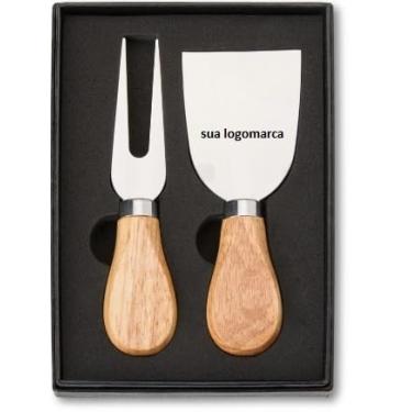 Imagem de Kit Queijo 2 Peças Personalizado (50 unidade) personalizado com sua logo marca obs: e aceita somente uma logo marca ou uma frase