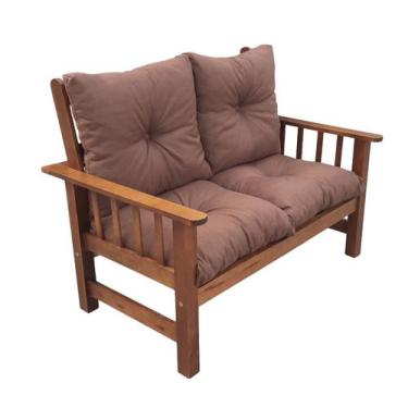 Imagem de Sofá Banco Namoradeira Colinial Cancún 2 Lugares de Madeira Banco Supe
