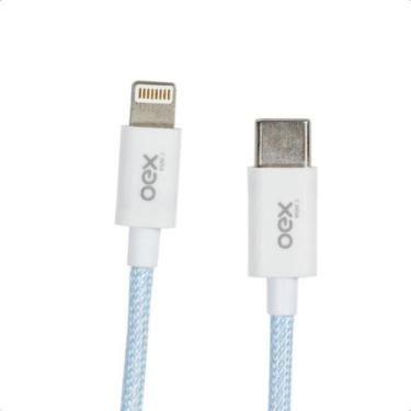 Imagem de Cabo Carregador Duo Usb Tipo C Lightning OEX CE210 Azul  - ENJOY