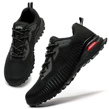 Imagem de Kricely Masculino Trilha Masculina Tênis de Corrida Moda Caminhadas Tênis para Homem Preto Tênis Cross Training Sapato Casual Calçado de Caminhada Ao Ar Livre Tamanho 9.5