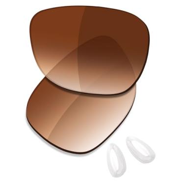 Imagem de SAUCER Lentes de reposição premium e protetores de nariz para óculos de sol Oakley Conquest OO4101 High Defense - Marrom dégradé polarizado