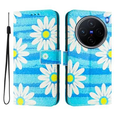 Imagem de Capa carteira para vivo X200, 3 compartimentos para cartão, 1 compartimento para dinheiro, capa flip de couro PU com padrão fofo, capa com fivela magnética à prova de choque, compatível com sem fio