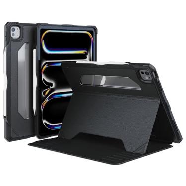 Imagem de UZBL Capa para iPad Pro 13 (M4) versão 2024 | Capa protetora de couro vegano com suporte para Apple Pencil e suporte de ângulo múltiplo