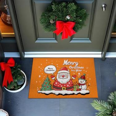Imagem de Tapete de Porta Natalino Divertido, 60 cm x 40 cm, PVC, Estampado