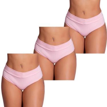Imagem de Kit 3 Calcinhas Cós Confortável Aperta Barriga Ajuste Perfeito Moda Ín