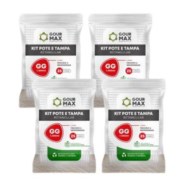 Imagem de Kit Potes Descartáveis Marmita Freezer Microondas 1L 96un - Gourmax