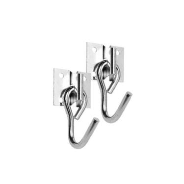 Imagem de Kit Com 2 Suporte Armador Gancho Para Rede Parafusar Zincado - Roa