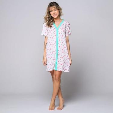 Imagem de Camisola Amamentação Manga Curta Maternidade Botões - Bella Fiore Moda