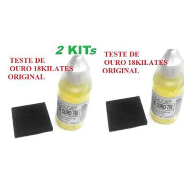 Imagem de Testador e Pedra De Toque P + Reagente 18 kilates 30ml 2 KIt sendo 2 v