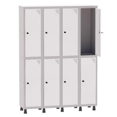 Imagem de Armário Guarda Volume Locker Roupeiro 4 Vãos 8 Portas Aço GRP504/8 Cin