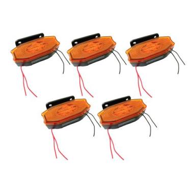 Imagem de 5 Sinaleira Lanterna Lateral Led Peixinho Caminhão Carreta Com Vigia L