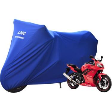 Imagem de Capa Para Proteger Moto DafraRoadwin Luxo com Logo - Mz, Azul