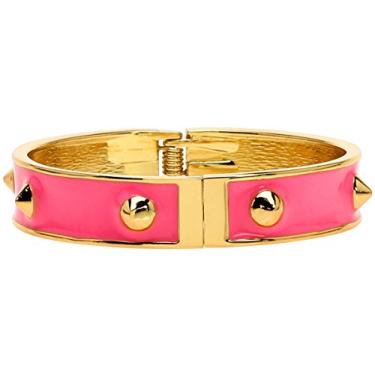 Imagem de Lova Jewelry Pulseira punk com fecho rosa choque fúcsia metal dourado, 2 5 inch