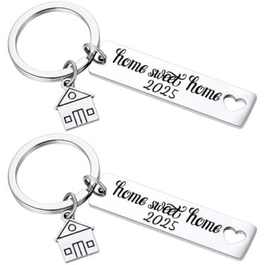 Imagem de 2 chaveiros Home Sweet Home 2020, presentes de inauguração de casa, chaveiro de proprietário novo, ideias de presente de fechamento, presentes imobiliários da Agent for Client