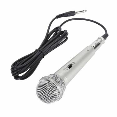 Imagem de Microfone Com Fio, 140db Spl Portátil Microfone Vocal Dinâmico de Alta Sensibilidade Multiuso Ergonômico para Cantar para Reuniões (champanhe)