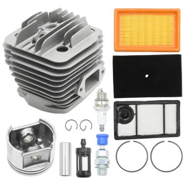 Imagem de LIDSCURA Kit de cilindro 4223 020 1200 49 mm com válvula de descompressão de filtro de combustível de ar, vela de ignição, substituição para serra de corte de concreto Stihl TS400