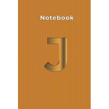 Imagem de Quaderno con lettera J: (200) pagina, formato (6-9) Taccuino con lettera monogramma iniziale J. Diario e diario a righe medie con nome personalizzato ... donne, uomini, giovani, bambini - Oro lucido