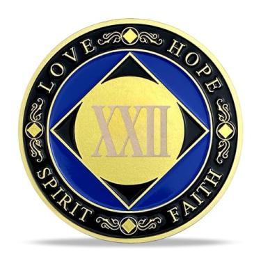 Imagem de Medalhão de 22 anos NA banhado a ouro Narcóticos Moedas Anônimos Aniversário Aniversário Token Recovery Gift